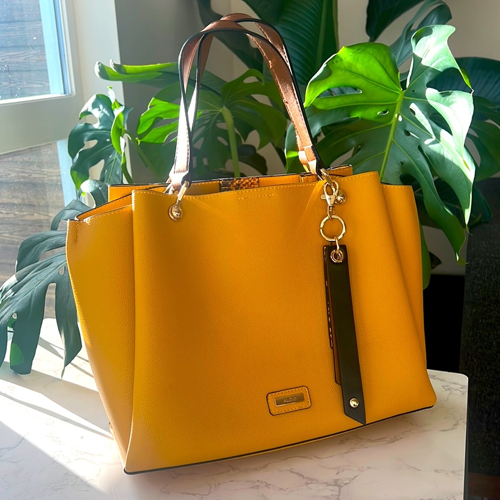 ALDO Women's Crossbody Tote - mustard color